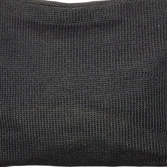 Lina Shoulder Bag Woven Zip Top Black Knit Handbag Purse Boho Hobo - Picture 8 of 12